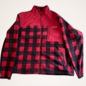 Columbia Fleece Plaid Zip Up Sweatshirt size XXL